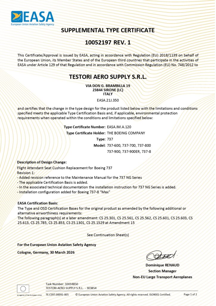 Supplemental Type Certificate (STC) 10052197 Rev.1