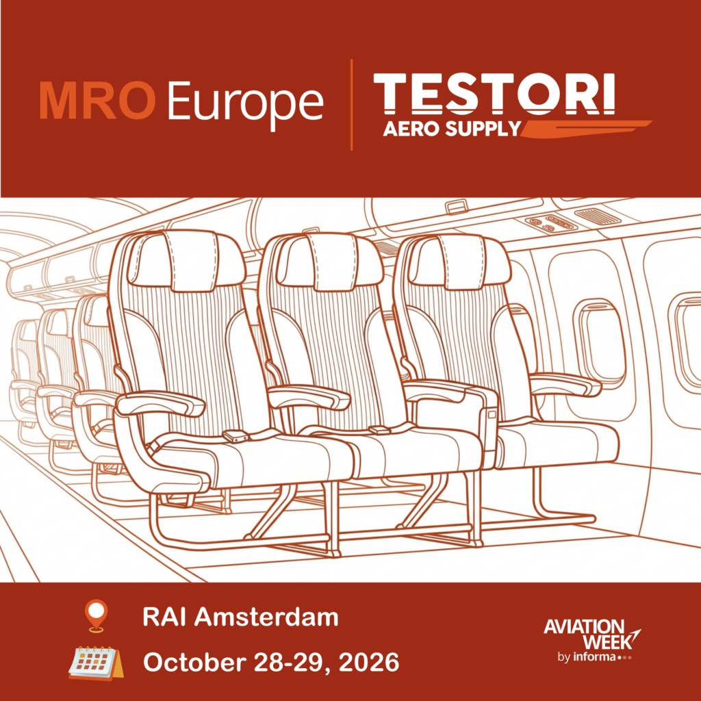 Testori Aero Supply attendance at MRO Europe 2026 at RAI Amsterdam